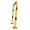 Anti-nudge hoop | flexible, tiltable | steel tube  76 mm | yellow / black | total width: 1000 mm | height above ground: 1150 mm